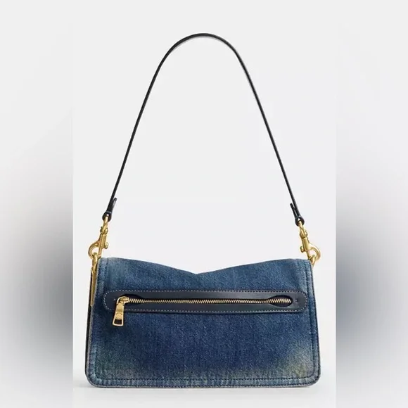 Coach Denim Blue Shoulder Bag with Gold Hardware Tabby 26 - Picture 3 of 6